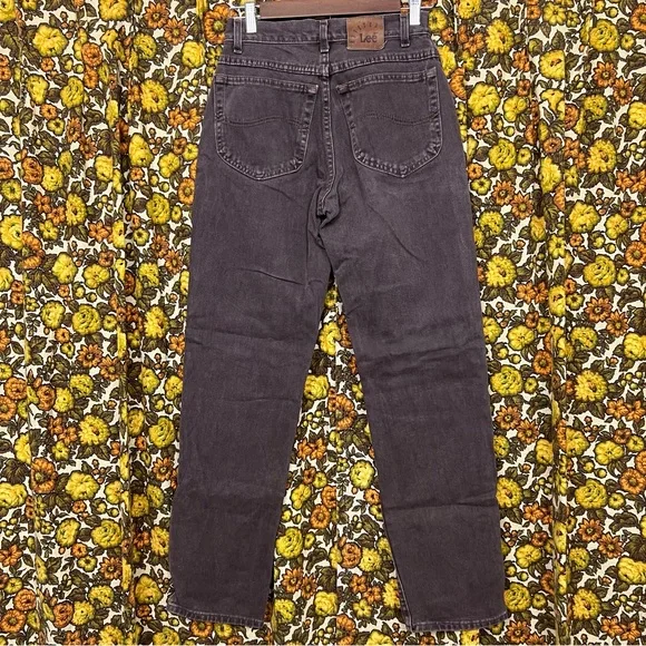 Vintage Riveted Lee 90s Grunge Brown High Rise Jeans Size 26 - Picture 2 of 4